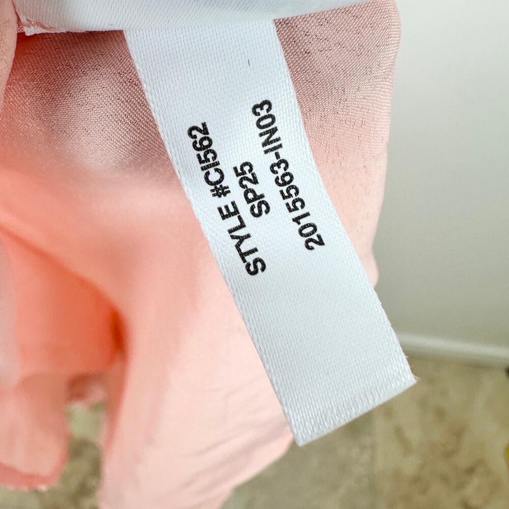 J.Crew Collection Ruffle Trim Midi Dress Crinkle Cupro Blushed Peach US 2 NWT - Picture 11 of 14